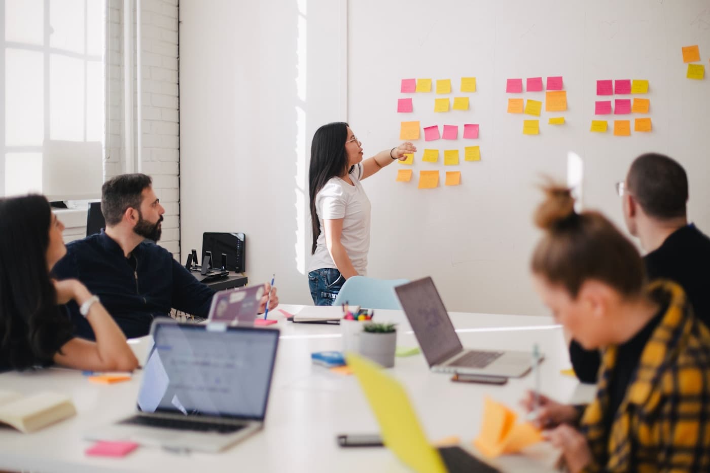 Executive leadership workspace connecting multiple business units into one prioritized management view, editorial context image